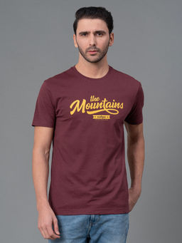 Red Tape - Light Maroon Cotton Round Neck Mens Half Sleeve T-Shirt