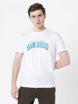 Red Tape - White Typography Cotton Mens T-Shirt