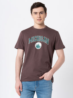 Red Tape - Brown Typography Cotton Mens T-Shirt