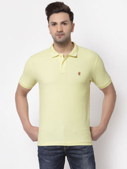 Red Tape - Mens Yellow Solid Half Sleeve Cotton Polo T-Shirt