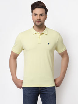 Red Tape - Mens Yellow Solid Half Sleeve Cotton Polo T-Shirt