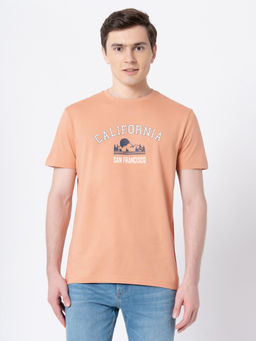 Red Tape - Light Orange Graphic Print Cotton Mens T-Shirt