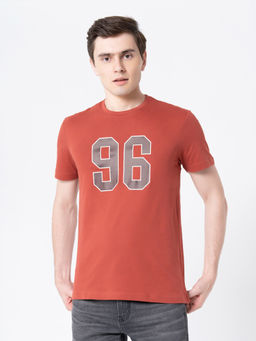 Red Tape - Rust Solid Cotton Mens T-Shirt