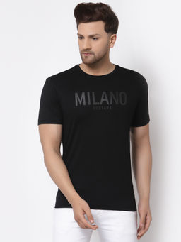 Red Tape - Mens Black Half Sleeve Cotton Round Neck T-Shirt