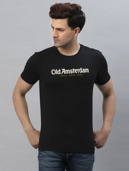 Red Tape - Mens Black Half Sleeve Cotton Round Neck T-Shirt