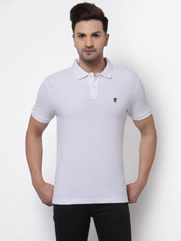 Red Tape - Mens White Solid Half Sleeve Cotton Polo T-Shirt