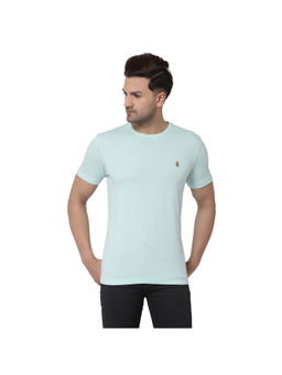 Red Tape - Mens Mint Blue Solid Half Sleeve Cotton Round Neck T-Shirt