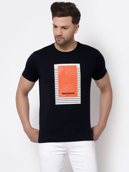 Red Tape - Mens Navy Blue Half Sleeve Cotton Round Neck T-Shirt