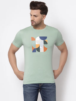 Red Tape - Mens Pastel Green Half Sleeve Cotton Round Neck T-Shirt