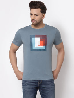 Red Tape - Mens Blue Half Sleeve Cotton Round Neck T-Shirt