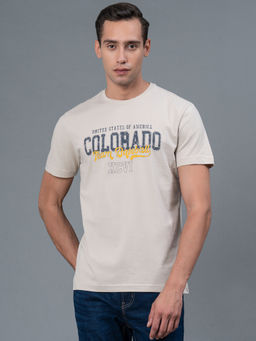 Red Tape - Beige Cotton Mens T-Shirt