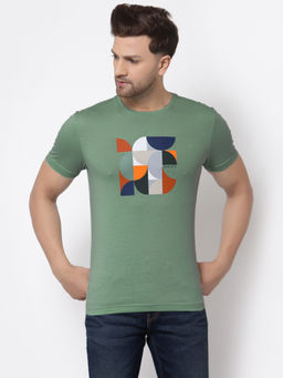 Red Tape - Leaf Green Cotton Mens T-Shirt