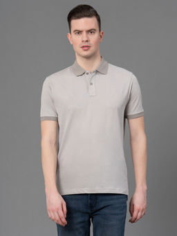 Red Tape - Grey Melange Poly Cotton Mens Polo T-Shirt
