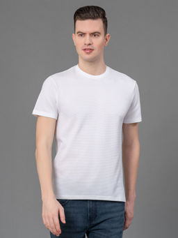 Red Tape - Men White Round Neck T-Shirt