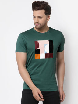 Red Tape - Green Cotton Mens T-Shirt