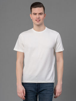 Red Tape - Men White Polyester Blend Round Neck T-Shirt