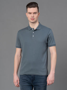 Red Tape - Dark Grey Cotton Solid Mens Polo T-Shirt