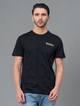 Red Tape - Black Cotton Round Neck Mens Half Sleeve T-Shirt