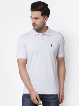 Red Tape - Mens Light Blue Solid Half Sleeve Cotton Polo T-Shirt