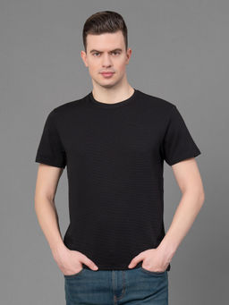 Red Tape - Black Modal Poly Cotton Mens T-Shirt