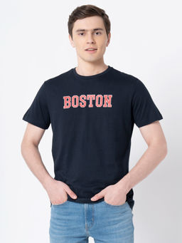 Red Tape - Navy Blue Cotton Mens T-Shirt