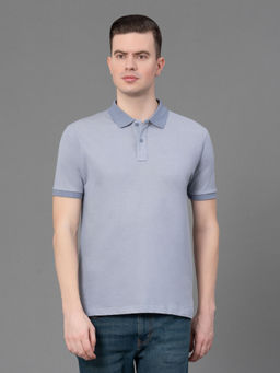 Red Tape - Light Blue Melange Poly Cotton Mens Polo T-Shirt
