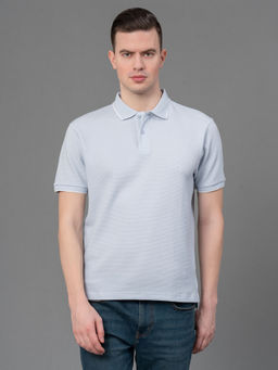 Red Tape - Light Blue Poly Cotton Elastane Mens Polo T-Shirt