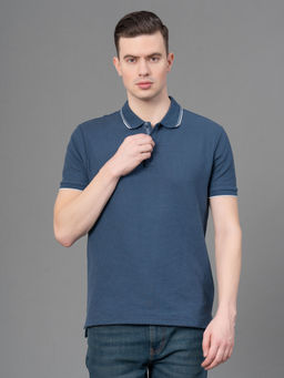 Red Tape - Men Midnight Blue Poly Cotton Elastane Polo T-Shirt