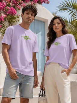 RIGO - Purple Printed Cotton Regular Fit T-Shirt