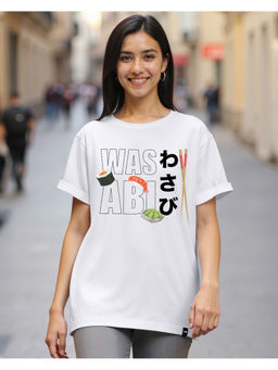 Bewakoof - Women's White Wasabi Graphic Printed Boyfriend T-shirt