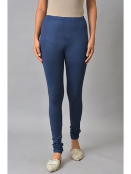 Elleven - Navy Blue Poly Lycra Women Churidar