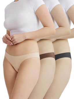 B'There - Women Multi-Color Seamless Bikini Briefs (Pack of 3)