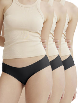 B'There - Women Charcoal Seamless Hipster Briefs (Pack of 3)