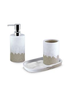 Freelance - Soho Bathroom Accessories Polyresin White & Brown Solid Textured