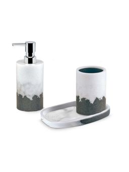 Freelance - Soho Bathroom Accessories Polyresin White & Grey Solid Textured