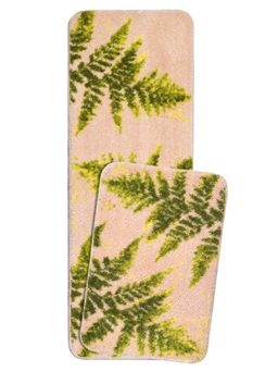 Saral Home - CEDAR Soft Polyester Antiskid Bathmat-Runner, Beige