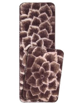 Saral Home - Petal Soft Polyester Antiskid Bathmat-Runner, Brown