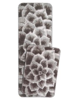 Saral Home - Petal Soft Polyester Antiskid Bathmat-Runner, Charcoal