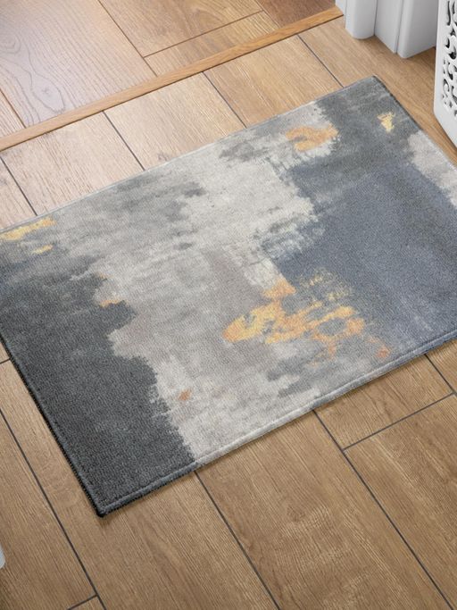 Urban Space Digital Printed Chenille Bath Mat with Anti-Skid Backing