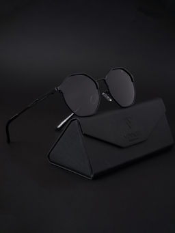Voyage - Polarized & UV Protected Black Geometric Sunglasses for Unisex Adult - 1046MG4146