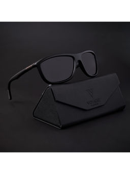 Voyage - Matt Black Polarized Wrap Around Sunglasses for Men & Women - 20079PMG4451
