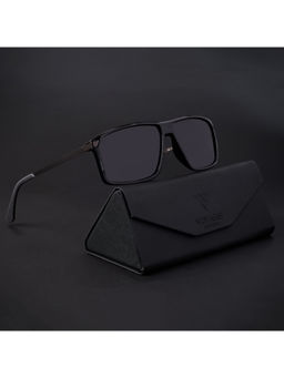 Voyage - Shine Black Polarized Wayfarer Sunglasses for Men & Women - 20080PMG4445