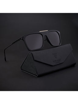 Voyage - Matt Black Polarized Wayfarer Sunglasses for Men & Women - 20089PMG4448