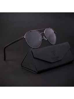 Voyage - Grey Polarized Pilot Sunglasses for Men & Women - 8009PMG4284