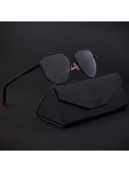 Voyage - Black Polarized Pilot Sunglasses for Men & Women - 8009PMG4286