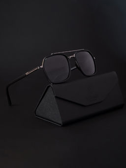 Voyage - UV Protected & Polarized Black Wayfarer Sunglasses for Unisex Adult - 8054MG4208