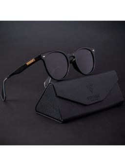 Voyage - Shine Black Polarized Round Sunglasses for Men & Women - 894PMG4470