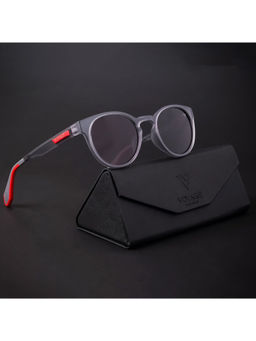 Voyage - Grey Polarized Round Sunglasses for Men & Women - 895PMG4457