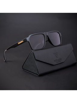 Voyage - Matt Black Polarized Wayfarer Sunglasses for Men & Women - 896PMG4452