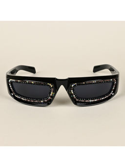 Voyage - Black Wrap-Around Sunglasses for Men & Women - 9182MG4352